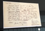 Fan mail protesting Dee Dee Ramone's departure from the band.