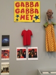 Freaks costume, album art, and the Gabba Gabba Hey poster. The case in the lower-right contains original, handwritten lyrics.
